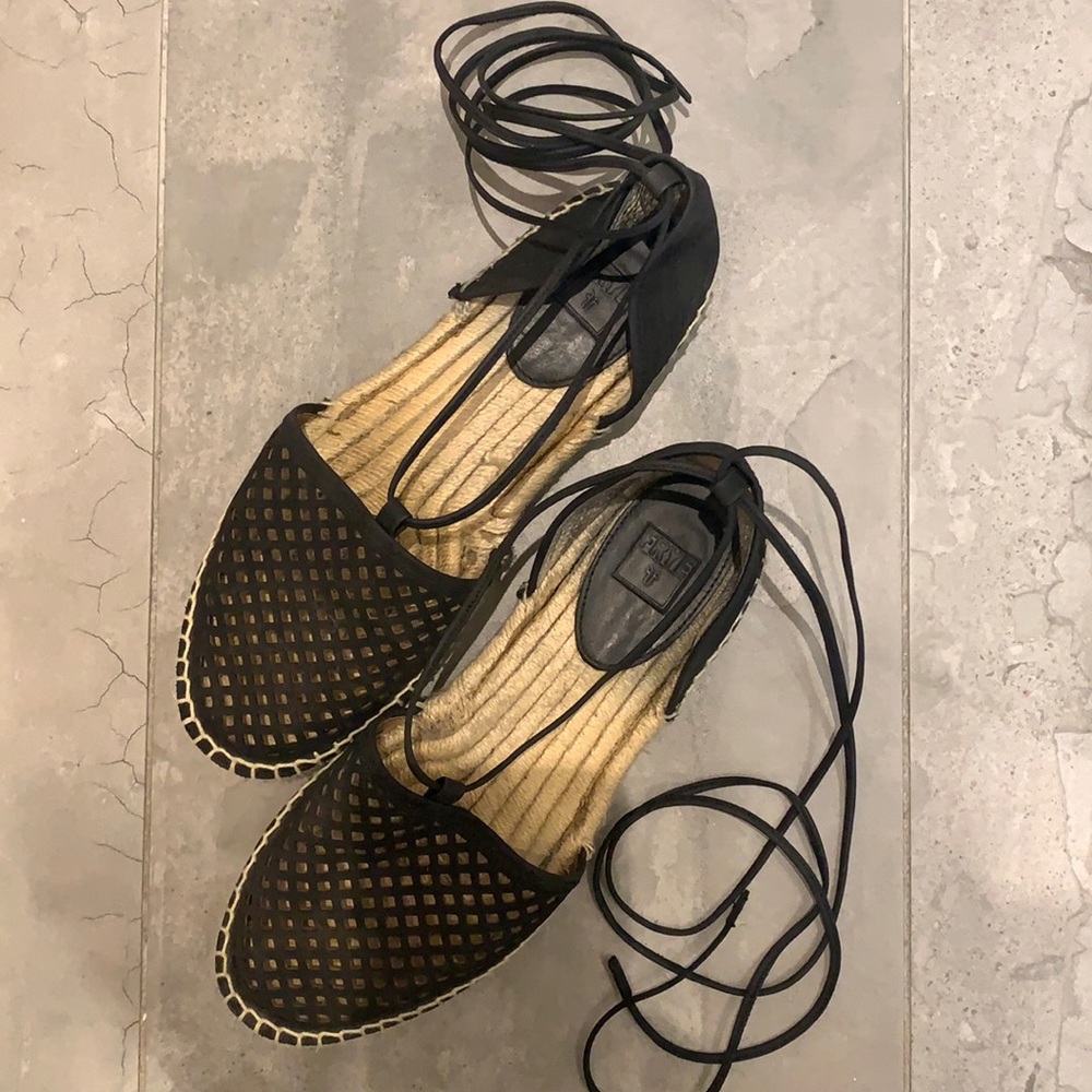 FRYE ROUND TOE ESPADRILLES LACE UPS - Picture 1 of 3